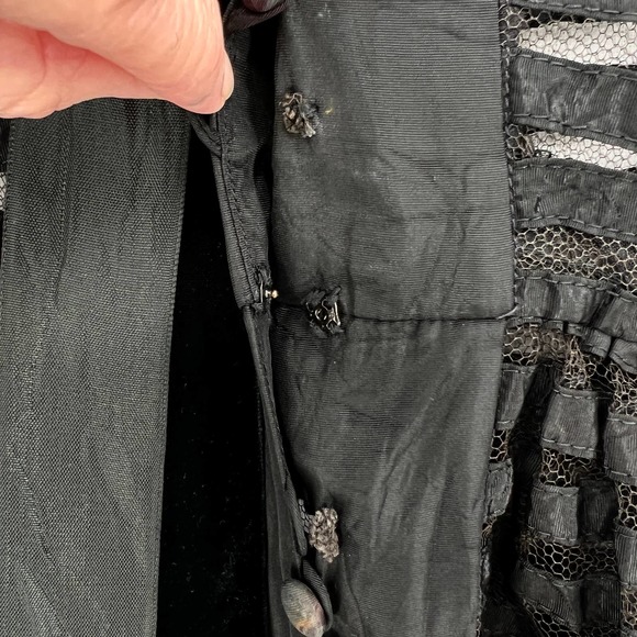 VINTAGE 50s Dress Womens XS Black Sheer Stripe Tulle Fit and Flare Layering - Picture 13 of 13